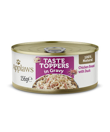 Applaws Taste Toppers in Gravy Chicken with Duck Wet Dog Food 156g Tin - 156G